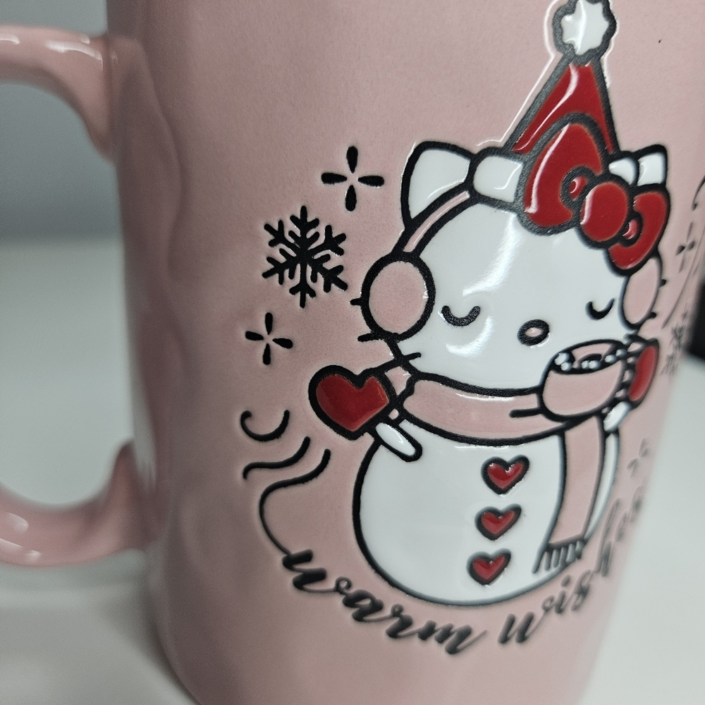 Sanrio Hello Kitty Christmas  Winter Warm Wishes Pink Mug - Picture 8 of 12